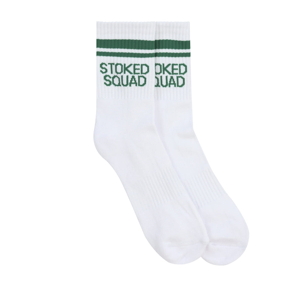Stoked Socks (White/Green)