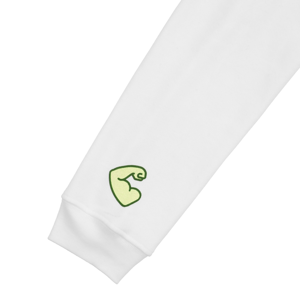 Stoked Squad Cropped Hoodie (White/Green)