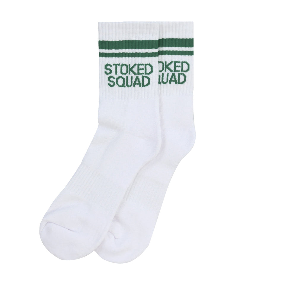 Stoked Socks (White/Green)