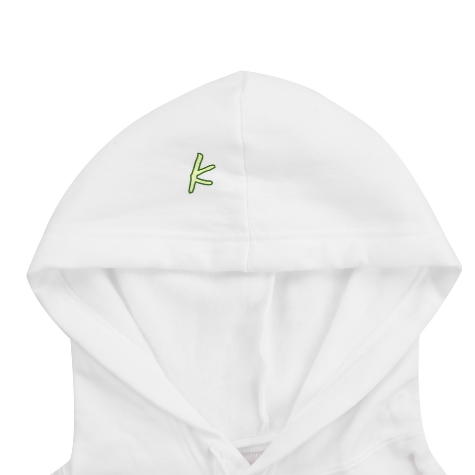 Stoked Squad Cropped Hoodie (White/Green)