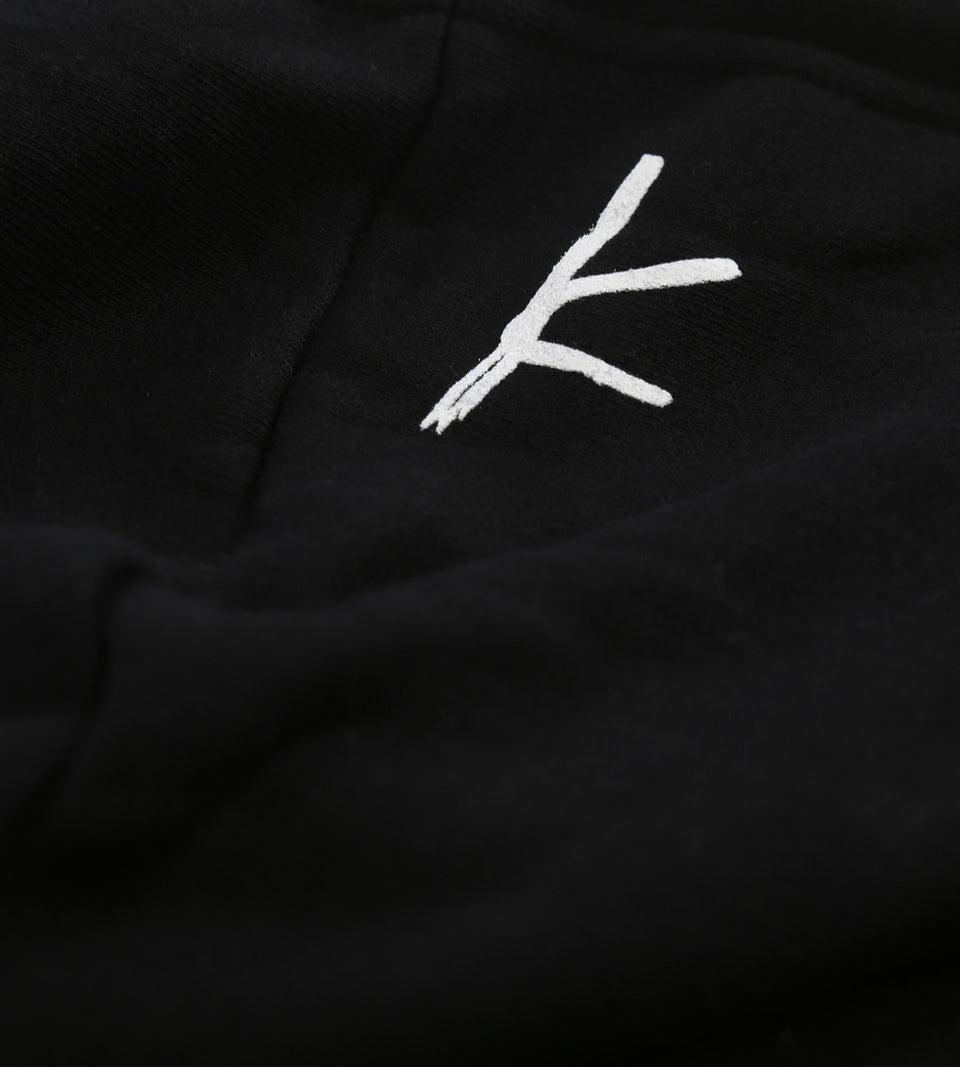 Stoked All Day Cropped Hoodie (Black)